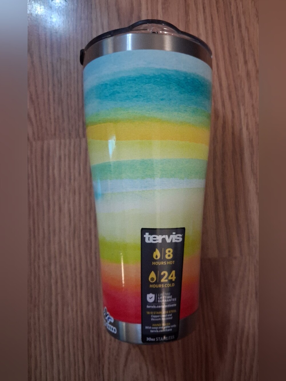 NWT TERVIS stainless steel tumbler. 30 Ounces. Color: "Rainbow Flavor"